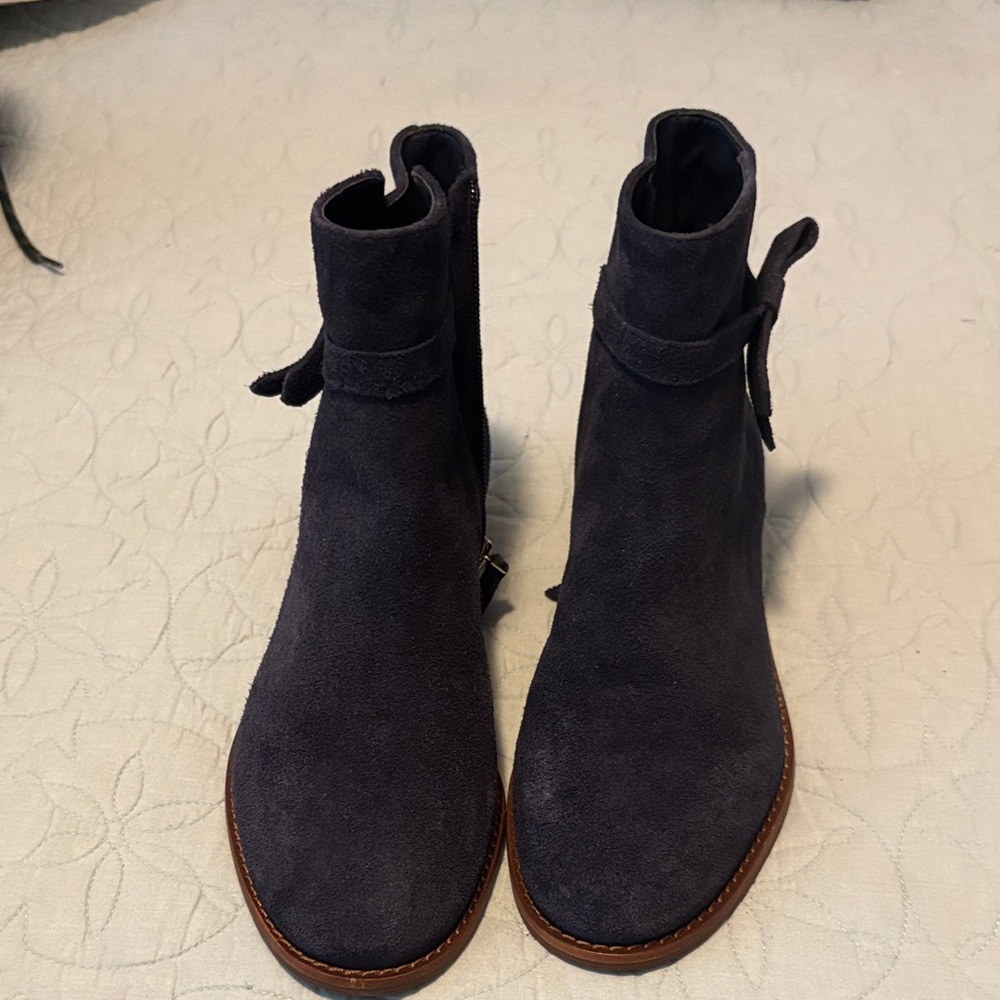 Talbots Dark Blue Suede Ankle Boots